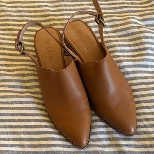 Madewell The Jess Slingback Mule Tan Leather size 10